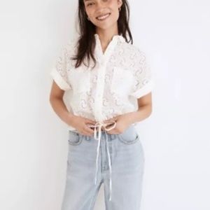 Madewell Button Front Eyelet Shirt